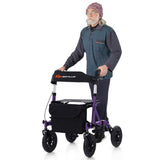 Outdoor Rolling Rollator Walker 9.5" All-Terrain Wheels, 6-Level Adjustable , Foldable, 22927300