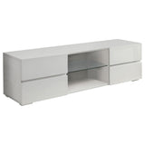 ZNTS Glossy White 4-Drawer TV Console B062P153726