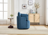 Blue Swivel Accent Chair,Round Swivel Barrel Chair,Armchair Upholstered Living Room Chair Corduroy W2120P293679
