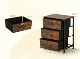 3-Layer Fabric Storage Cabinet, Vertical Narrow Dresser Tower with Smooth Metal Glide Drawers, 57004774
