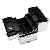 ZNTS 3 in 1 Aluminum Cosmetic Makeup Case Tattoo Box Silver 05913846