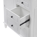 Tall and Wide Storage Cabinet with Doors for Bathroom/Office/Living Room/Indoor, Four Drawers of 99468451