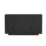 TREXM 4 Wavy Doors Ample Storage Space Sideboard with Adjustable Shelves and Retro Copper Handles N715P183992B