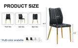 Four black dining chairs. A medieval modern chair made of PU material soft cushions, equipped W1151135498