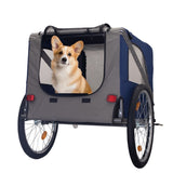 ZNTS Dog Bike Trailer, Breathable Mesh Dog Cart with 3 Entrances, Safety Flag, 8 Reflectors, Folding Pet W321P205608