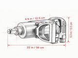 1 Inch Pneumatic Impact Wrench, 2730 ft-lbs Reverse Torque, Lightweight Air Impact Gun with 2 93354540