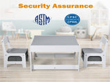 2-in-1 Kids Activity Table and Chairs Set, Double-Sided Whiteboard & Blackboard, with Hidden 75664827