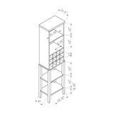 Wooden Wine bottle rack Metal wine glass rack Four shelves Red Cocoa color Espresso B107P239126