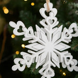 6PCS Set Iron Snowflake Christmas Ornaments Decor 6.3x1.8x6.7" Christmas Tree Hanging Set for Party 82764710