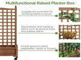 50" H Raised Garden Bed with Trellis Planter Box Dark Brown 40988413