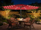 10 ft Outdoor Patio Umbrella with Solar LED Lights, WeatherResistant Camping & Yard Umbrella with 42565216