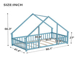 Twin Size Floor Bed Triangle Roof Frame and Support Bed Slats, Montessori Kids Playhouse Bed 25942984