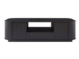 46.5"modern luxury oval coffee table with drawers and storage compartments, curved contour design, W1162P339119
