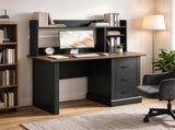 47" Computer Desk with 3 Drawers & Storage Shelves, Home Office Study Writing Table 03295070