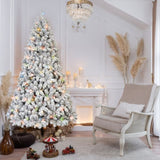 Artificial 4ft Flocked Christmas Tree with 366 PVC Branch Tips, Pine cone*21pcs, 150L Colorful led, 62315672