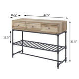Mankato Oak and Sandy Black Sofa Table B062P186450