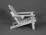 Folding Adirondack Chair with Dual Cup Holder - Composite Adirondack Chair with Wood Texture- White 20269629