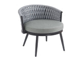 Outdoor Dining Chair-Metal & Rope with Light Gray Cushion Patio Furniture,Weather-Resistant Patio N770P290585G