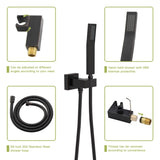 Dual Shower Head - 10 Inch Ceiling Mount Square Shower System with Rough-in Valve, Oil Rubber Bronze W124357673