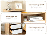 White Oak color, P2 particleboard with linen-textured melamine finish, drawers with beveled edges, 62963235