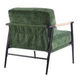 27.56" Modern Accent Chair with Plush Cushions, Minimalist Metal Frame, and Wooden Armrest Design N767P215306G