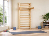 Wood Ladder Wall Gym, 10-Level Indoor Jungle Gym with Pull-Up Bar, 220lbs Loading Capacity for Kids 33471923