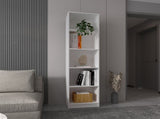 White 5-Shelf Slim Bookcase B062P175814