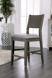 Contemporary Gray Set of 2pc High Chairs Padded Fabric Cushions Counter Height Chairs Dining Room B2741P320858