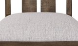 2pc Brown Oak & Gray Fabric Dining Chair Rustic Farmhouse Style Standard Dining Height Upholstered B011P147700