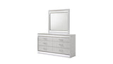 ZNTS Glam Modern Style Mirror Made with Wood in White B009P243213