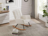 Comfy Upholstered Lounge Chair Rocking Chair with High Backrest, for Nursing Baby, Reading, Napping W876127878