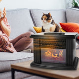Electric Fireplace Heater 800W Artificial Flame Stove Heater with Accurate Digital Thermostat Timer 26779855