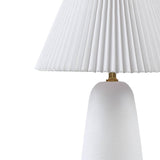 ZNTS Textured Ceramic Table Lamp with Fluted Fabric Shade B035P264542