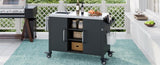 K&K 55.5" Kitchen Island with Sink, Metal Grill Cart Table with 304 Stainless Steel Sink, N707P270780B