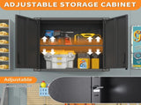 Metal Wall-Mounted Tool Storage Cabinet with 2 Locking Door 1 adjustable Shelf 1 Opened Drawer for 75192914