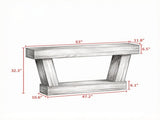 63" Vintage Entryway Console Table Narrow Design, Open Shelf, for Living Room Space 45366120