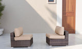 28" Wide Armless Outdoor Chairs with Cushions Fully Assembled B120P352239