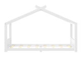 Twin House Floor Bed with Support Slats, Solid Wood House Bed Frame for Kids, No Box Spring Needed 37856201