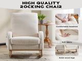 Modern Accent Rocking Chair Rocking Chair with Solid Wood Legs, Upholstered Nursery Glider Rocker, 74675264