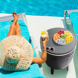 ZNTS Outdoor Cooler Table, Height-Adjustable Outdoor Cool Bar w/ 10 Gallon Beer and Wine Cooler, 52643685