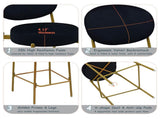 2-Pack Modern Velvet Bar Stools with Gold Metal Legs Accent Round Counter Stools for Kitchen Island, W1757P387424