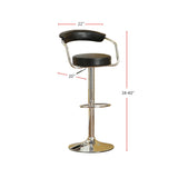 ZNTS Set of 2 Black Faux Leather Bar Stools SR011559