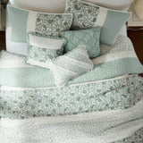 6 Piece Cotton Percale Quilt Set with Throw Pillows Aqua King/Cal King B035129022