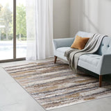 Watercolor Abstract Stripe Woven Area Rug B03597963
