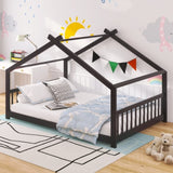 Full Size House Bed Wood Bed, Espresso N708P182786P