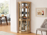 Lighted Corner Curio Cabinet - Display Case for Living Room, Antique Collectibles, Wine & Bar Glass W1758P300104