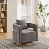 29.1"W Swivel Accent Open Back Chair Modern Comfy Sofa Chair With Weathered Base For Nursery Bedroom W1298P192482