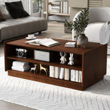 U-Can Modern Rectangle Coffee Table 4 Drawers and 2 Display Shelves, 47.2