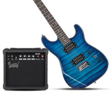 ZNTS GST Stylish H-H Pickup Tiger Stripe Electric Guitar Kit with 20W AMP 61299708