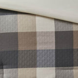 7 Piece Herringbone Comforter Set Neutral Queen B03597190